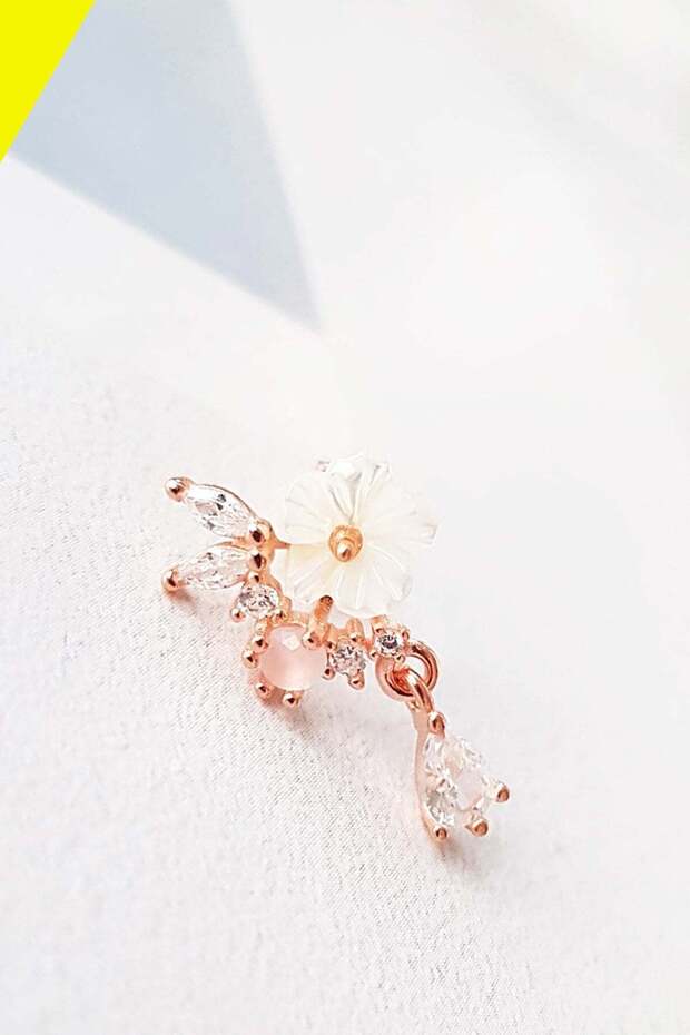 Flower Mini Drop Earrings - 925 Sterling Silver