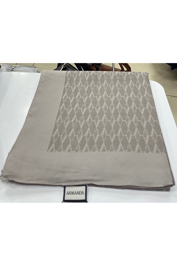 Cotton Monogram a Pattern Scarf - 1