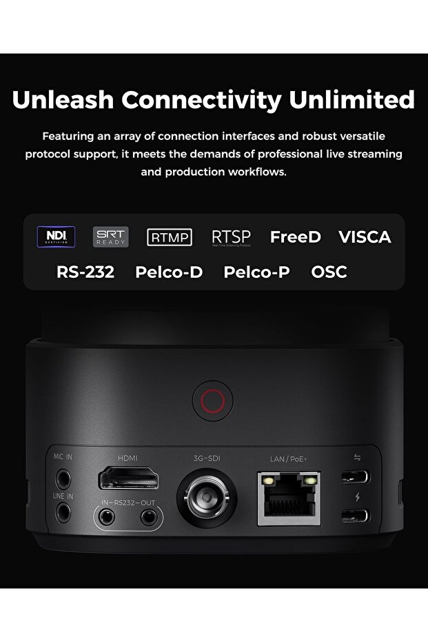 Tail 2 PTZR NDI Camera 4K@60FPS, Pro AI Tracking, Live Streaming, Conference, Live Events. - 7