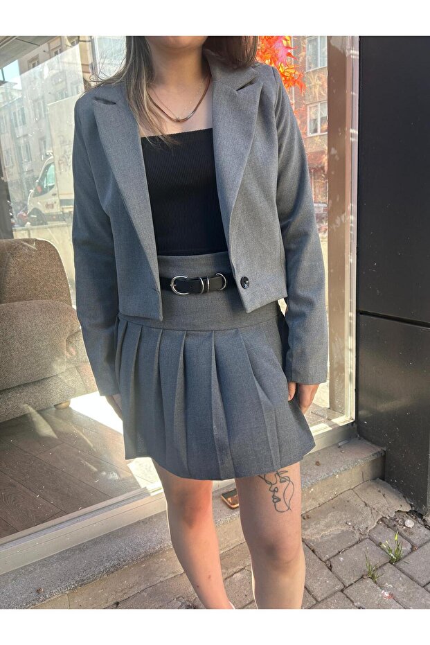 سترة بليزر رمادية - 5