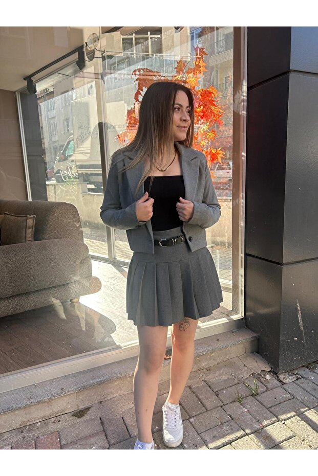 سترة بليزر رمادية - 7