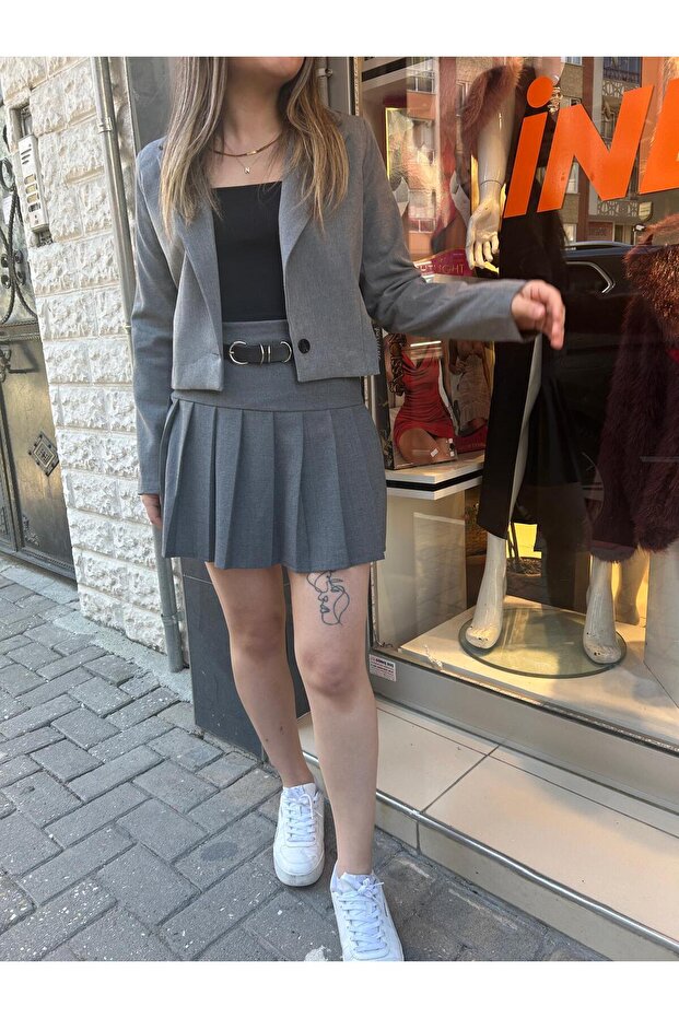 سترة بليزر رمادية - 2