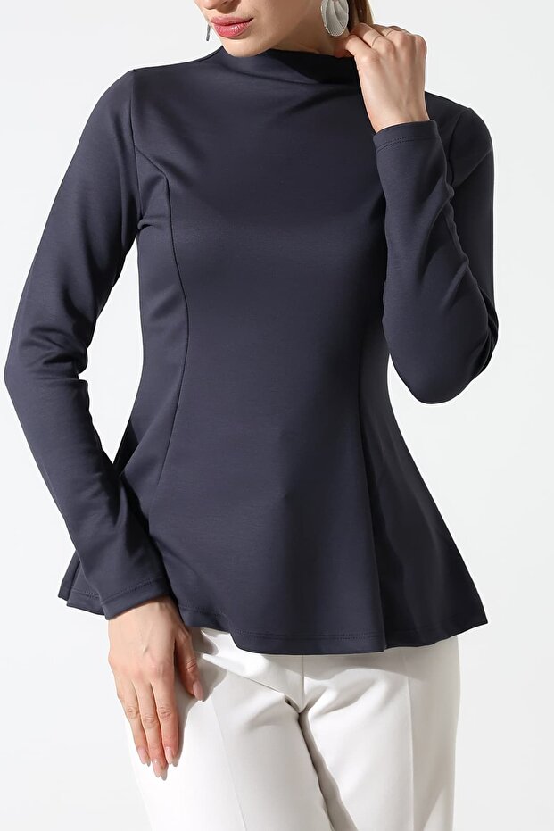 بلوزة بوليفيسكون بياقة قائمة – يومية ومريحة - 3