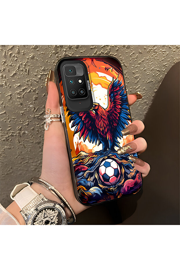 حافظة متوافقة مع هاتف Xiaomi Redmi 10، حافظة صلبة مضادة للسقوط، نمط النسر - 1