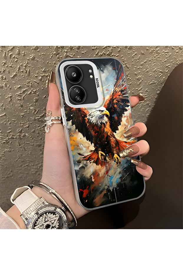 حافظة متوافقة مع هاتف Xiaomi Poco C65، حافظة هاتف صلبة مضادة للسقوط، نمط النسر - 1