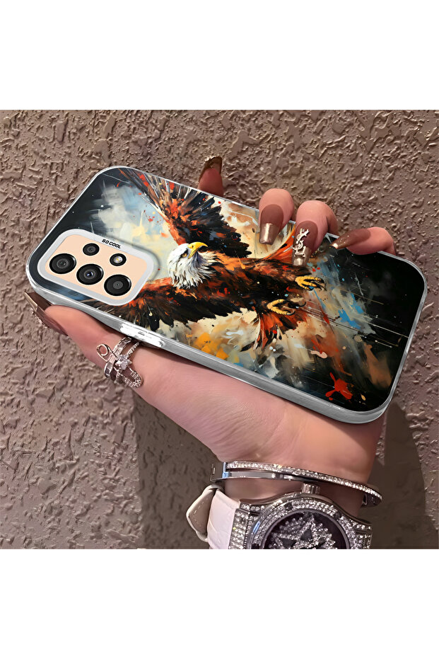 حافظة متوافقة مع هاتف سامسونج جالاكسي A33، حافظة هاتف صلبة مضادة للسقوط، نمط النسر - 2