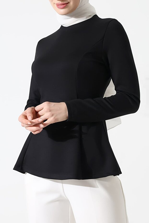 بلوزة بوليفيسكون بياقة قائمة – يومية ومريحة - 2