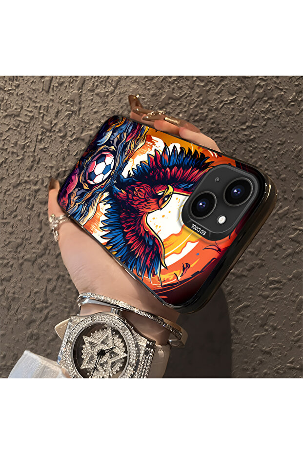 حافظة متوافقة مع هاتف iPhone 15 Plus/14 Plus، حافظة هاتف صلبة مضادة للسقوط، نمط النسر - 3