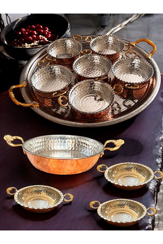 طقم صواني تقديم نحاسية للإفطار - 3