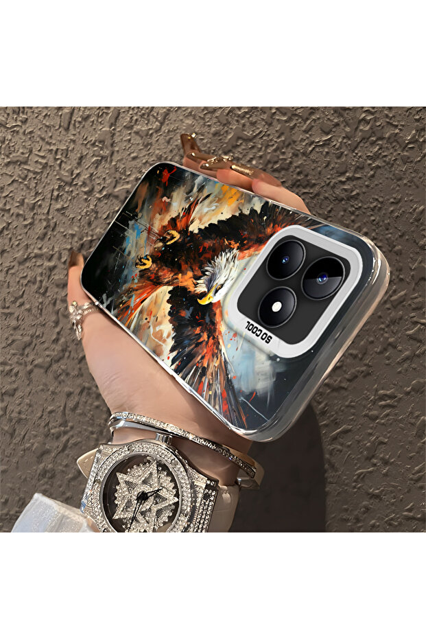 Realme Note 50 Compatible Case Hard Shell Anti Fall Phone Case Eagle Pattern - 3