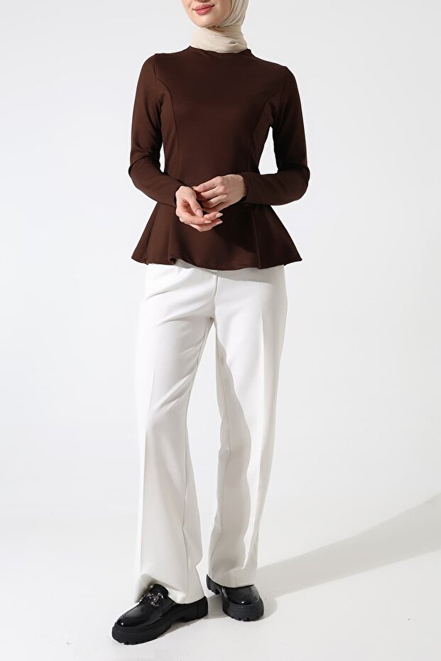 بلوزة بوليفيسكون بياقة قائمة – يومية ومريحة - 1