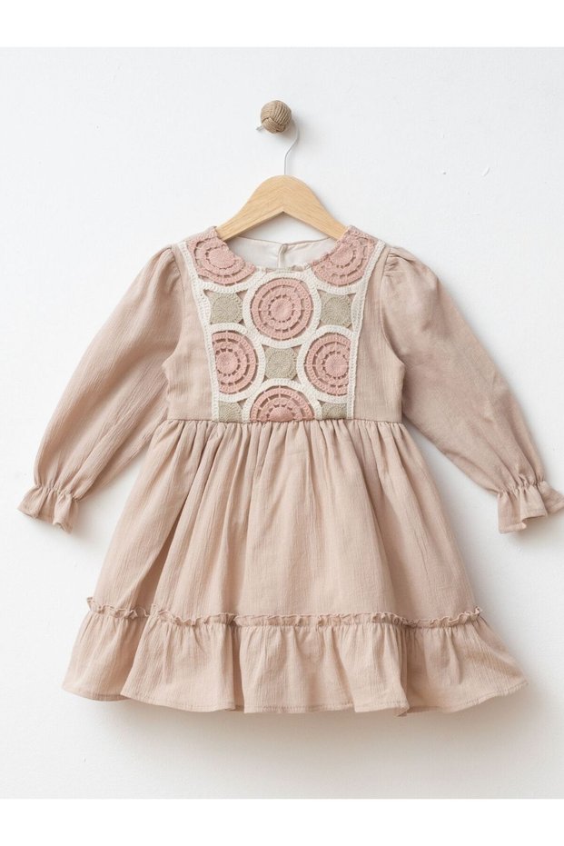 Süzene Detailed Wrinkled Girl's Dress