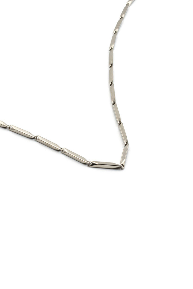 Melon Model Men's Steel Chain Necklace Silver 55 cm 2 mm Non-Tarnish Minimal Design