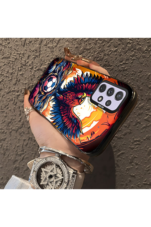 حافظة متوافقة مع هاتف سامسونج جالاكسي A72، حافظة هاتف صلبة مضادة للسقوط، نمط النسر - 3