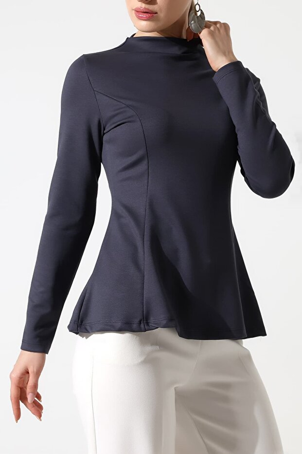 بلوزة بوليفيسكون بياقة قائمة – يومية ومريحة - 6