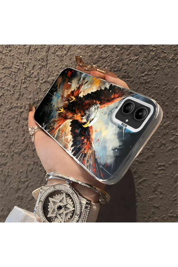 حافظة متوافقة مع هاتف سامسونج جالاكسي A05، حافظة هاتف صلبة مضادة للسقوط، نمط النسر - 3