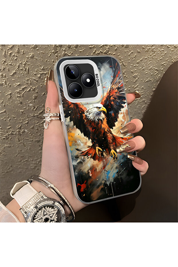 Realme Note 50 Compatible Case Hard Shell Anti Fall Phone Case Eagle Pattern - 1