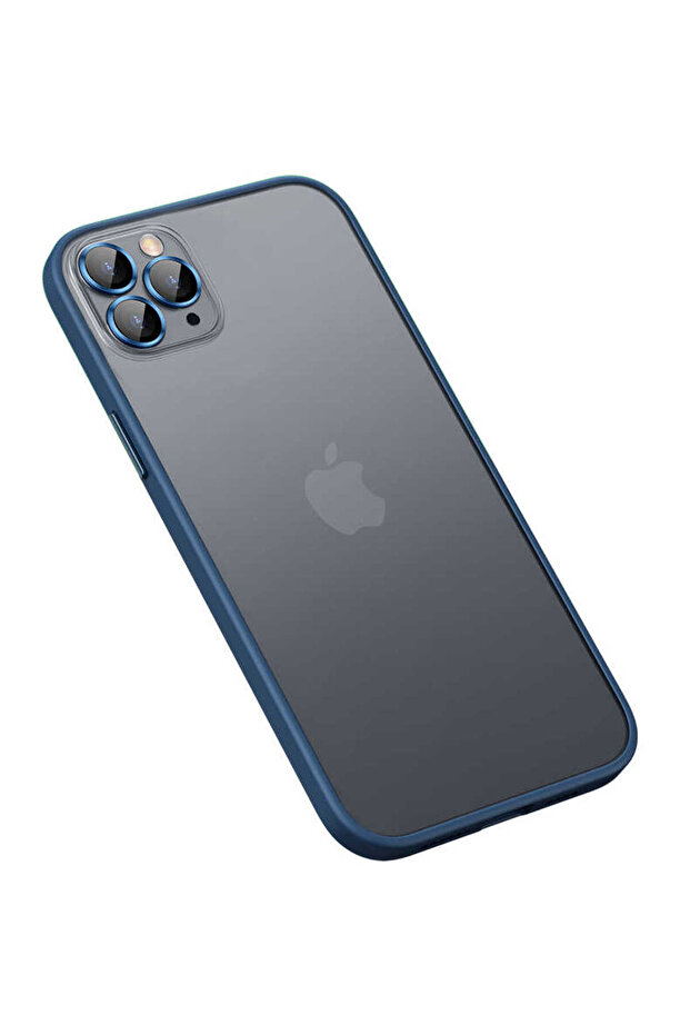 حافظة HRMN Retro المتوافقة مع هاتف iPhone 12 - أزرق - 4