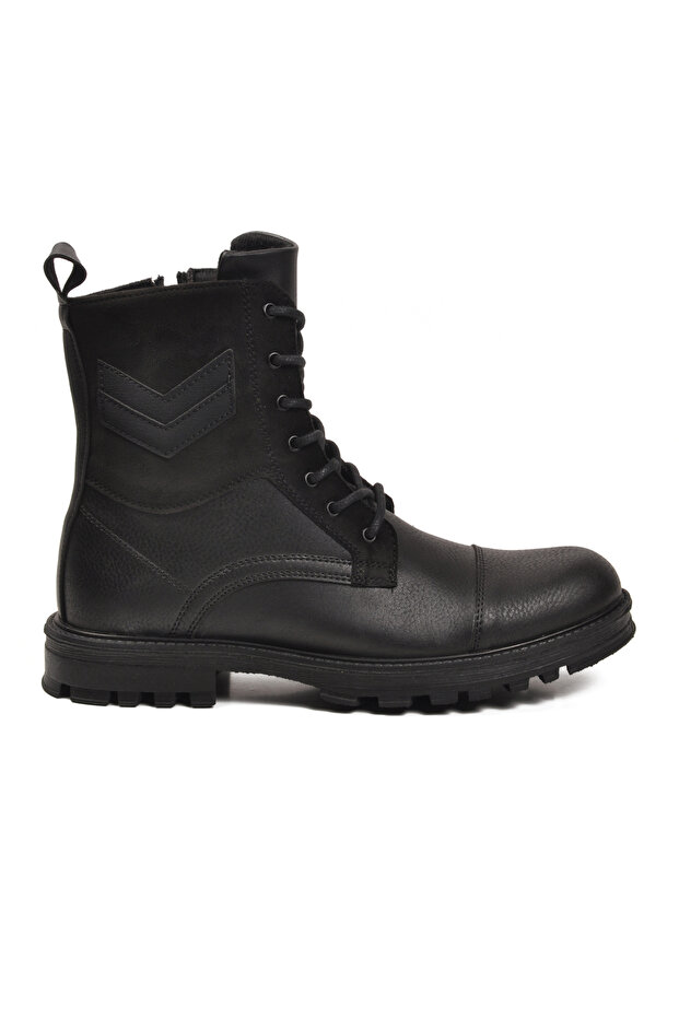 Black Non-Slip Sole Men's Boots with Fleece Inside and Zipper Gvn-347 m