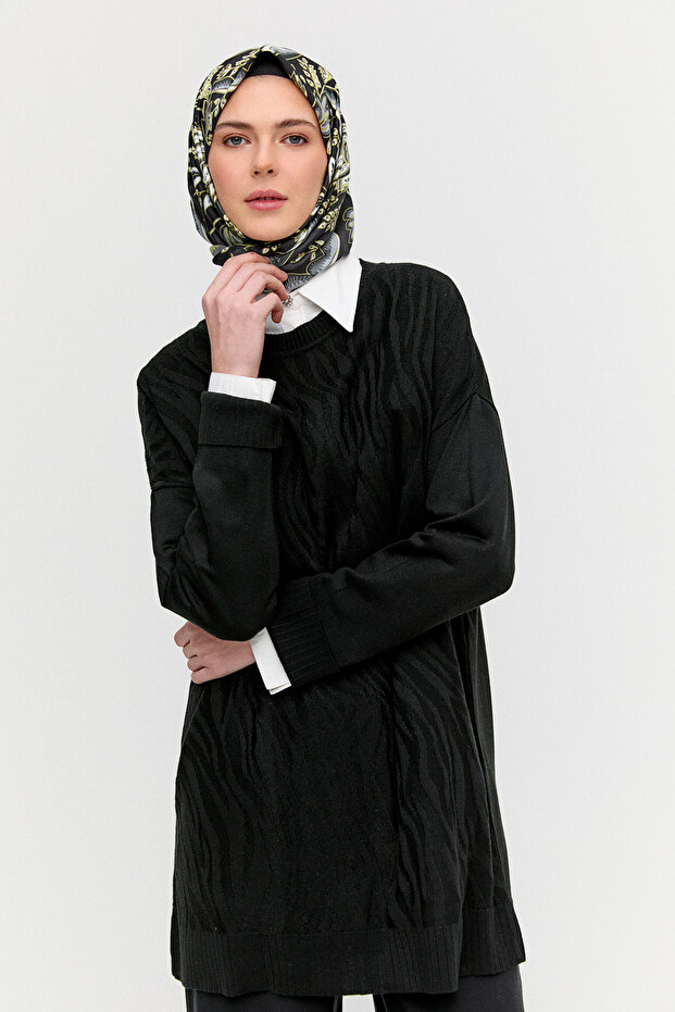 Zebra Desenli Triko Tunik - 2