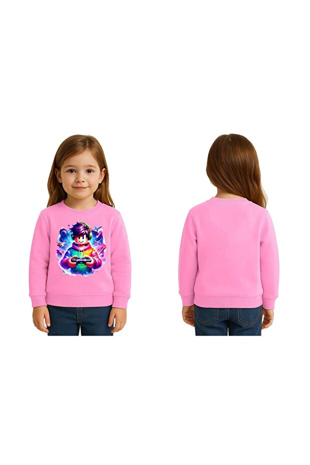 Unisex Roblox Printed Children's Swaetshirt 3 Thread Rasterated