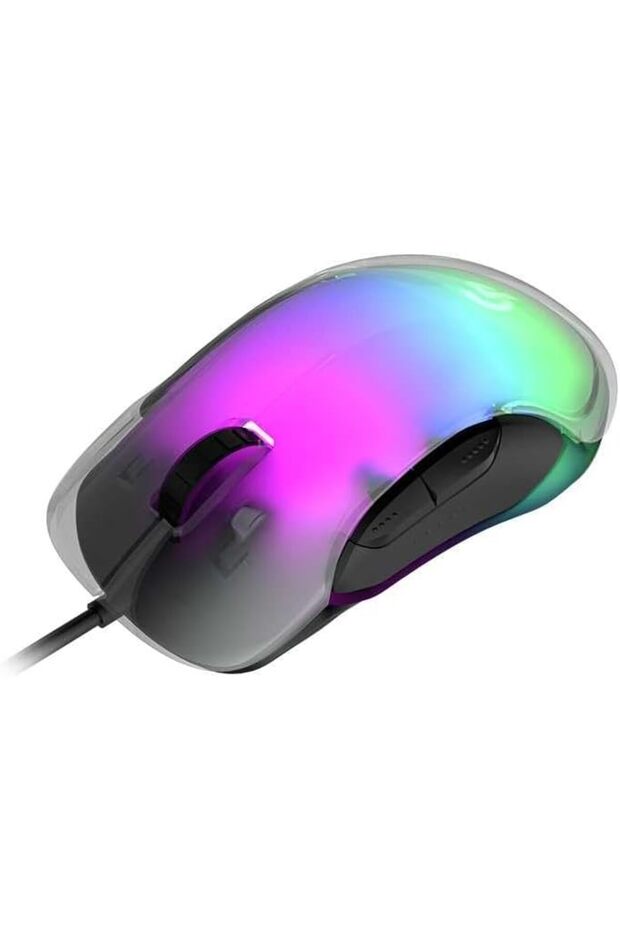ماوس RGB 8D كريستال شيل 12800 نقطة في البوصة - أسود