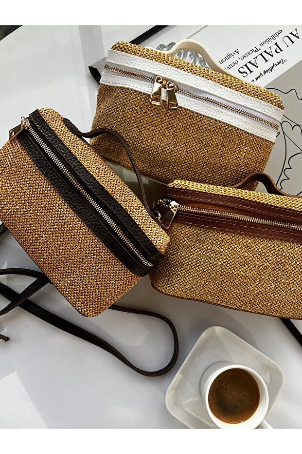 Imported Wicker Strap Handbag - 1