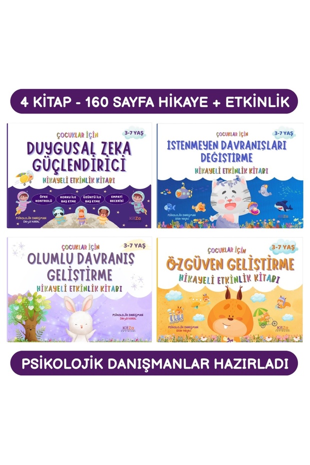 kitza yayınları 4 KİTAP İÇEREN HİKAYELİ ETKİNLİKLER SETİ (3-7 YAŞ ARASI ÇOCUKLAR İÇİN)