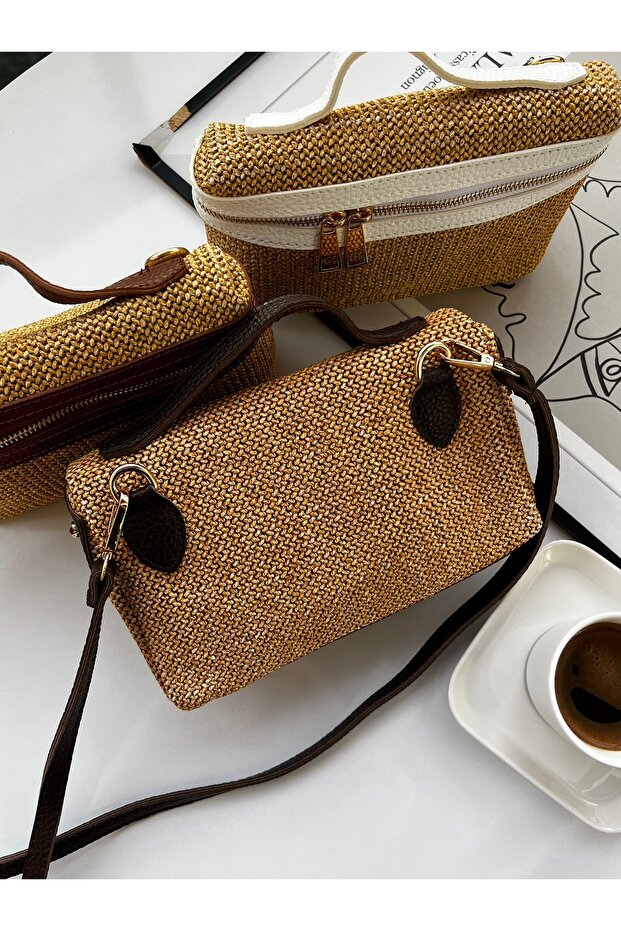 Imported Wicker Strap Handbag - 4