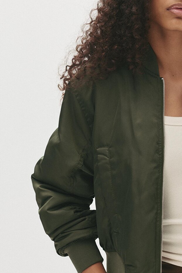 Crop bomber ceket - 4