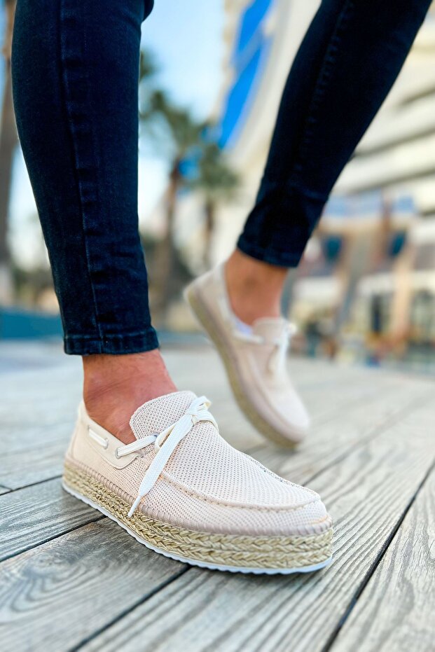 Ch311 - Espadril Men's Shoes Beige