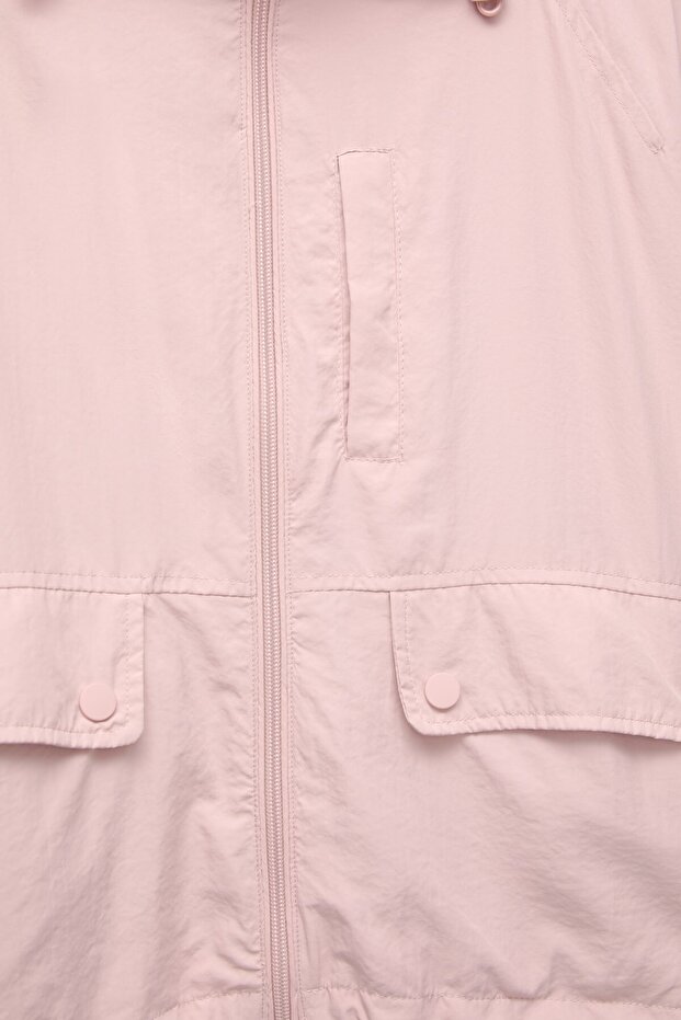 Kapüşonlu hafif kısa ceket - 4