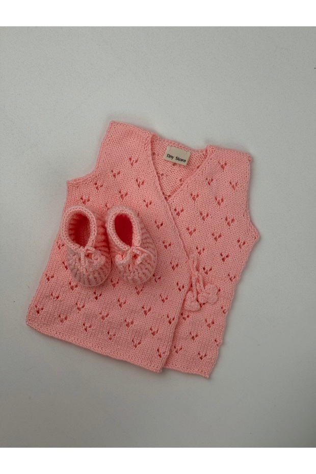 Yenidoğan örme set/ yelek-patik - 3