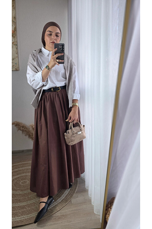 Qustyle Astarlı Etek - 1