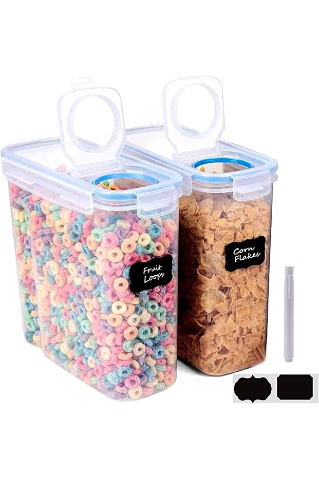 Airtight Plastic Kitchen Storage Organizer, Set of 2 [2.5L / 85.4oz]