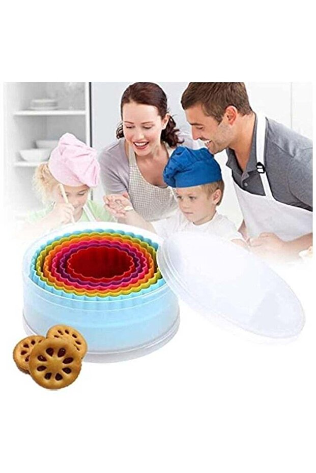 Cookie Cutters 6 Pcs, Plastic Crinkle Cutter Double Sided Plain Round Pastry Cutters