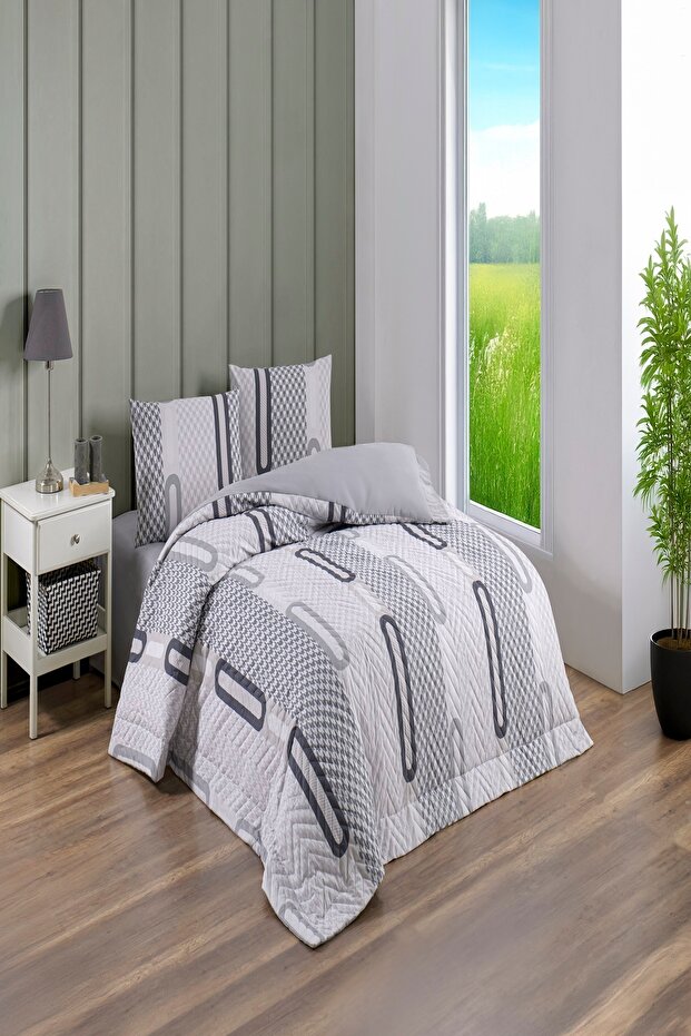 Double Quilted Duvet Cover Set Four Seasons Ellipse