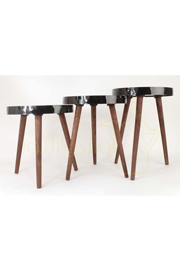 طقم طاولات تركي دائري 3 مقاسات - 2