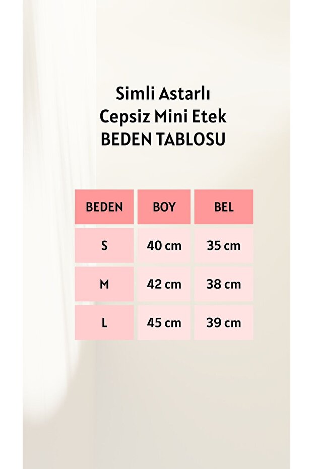 Simli Astarlı Cepsiz Mini Etek - 4