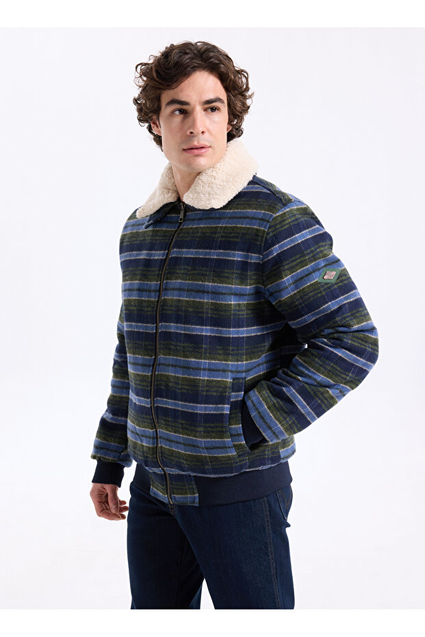 Navy Blue - Green Men's Coat 261 Lcm 232011 Santos Navy Blue-Green