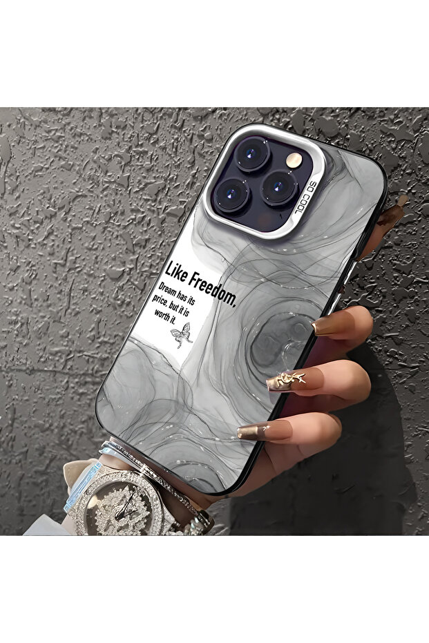 حافظة واقية من السيليكون المتوافقة مع هاتف iPhone 16 Pro Max ذات حافة أكريليك ونمط إبداعي - 5