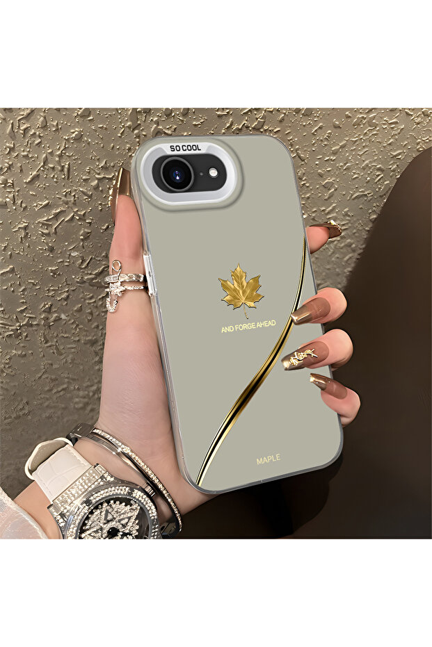iPhone 16E Compatible Case Hard Shell Anti Fall Phone Case Apple Pattern - 1