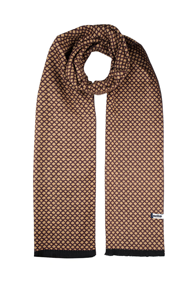 البني - وشاح منقوش بنقش الجمل - 1