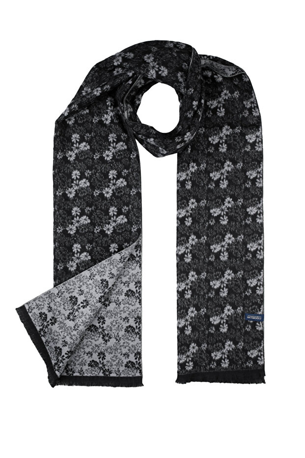 Siyah Desenli Atkı - 2