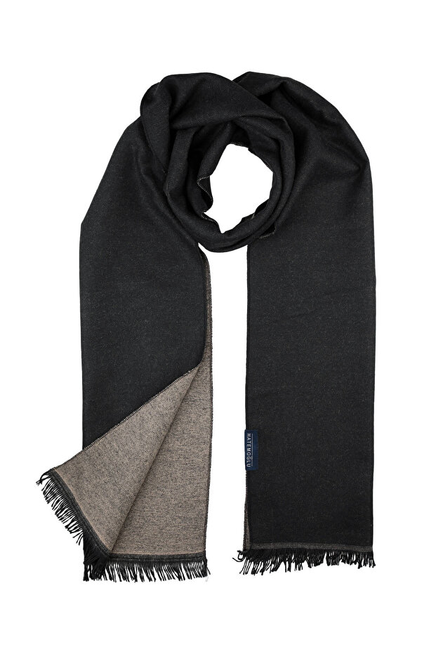 Siyah Çift Taraflı Atkı - 2