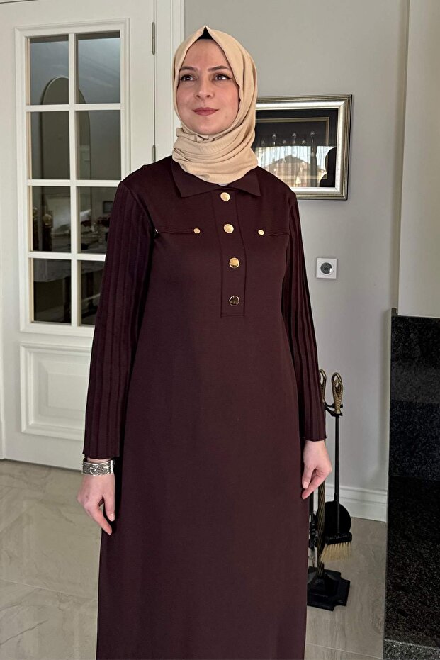 Beste Triko Elbise Acı Kahve - 2