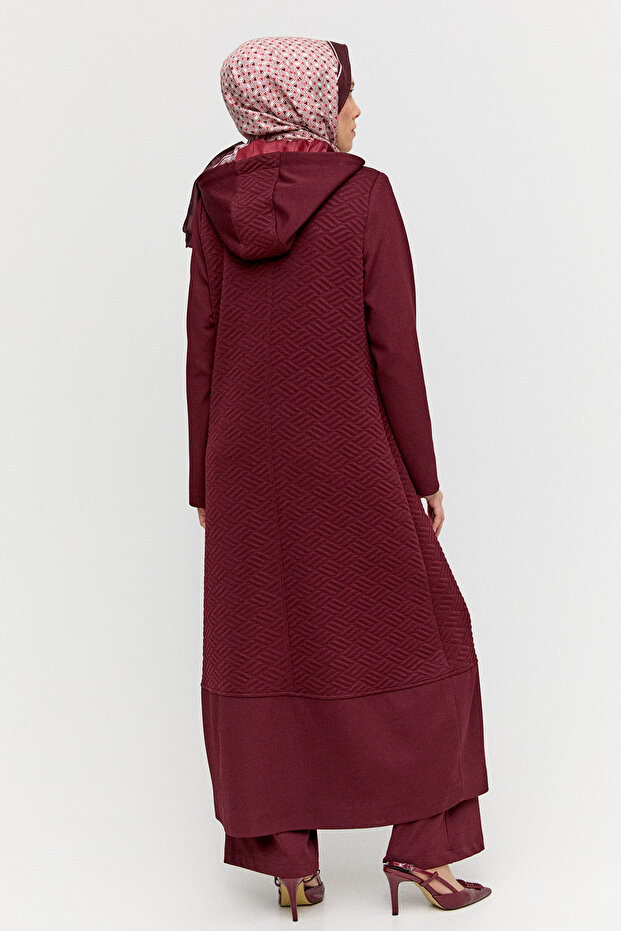 Stoperli Kapüşonlu Fermuarlı Kap - 6