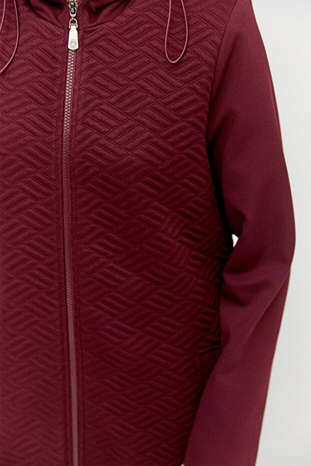 Stoperli Kapüşonlu Fermuarlı Kap - 5