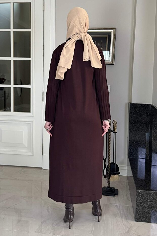 Beste Triko Elbise Acı Kahve - 5