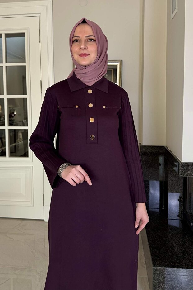 Beste Triko Elbise Mürdüm - 2